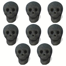 1/4/8/12pcs, Halloween Fire Pit Skull Ceramic Props,Reusable Fireproof Skull Fire Pit, Halloween Decor For Fire Pit ,Fireplace, Gas, Halloween Horror (Quantity: 8pcs)
