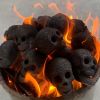 1/4/8/12pcs, Halloween Fire Pit Skull Ceramic Props,Reusable Fireproof Skull Fire Pit, Halloween Decor For Fire Pit ,Fireplace, Gas, Halloween Horror