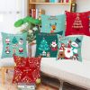 45*45 Christmas Cushion Cover Merry Christmas Decorations for Home Santa Reindeer Pillow Cases Xmas Gifts New Year 2024 Navidad
