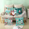 45*45 Christmas Cushion Cover Merry Christmas Decorations for Home Santa Reindeer Pillow Cases Xmas Gifts New Year 2024 Navidad
